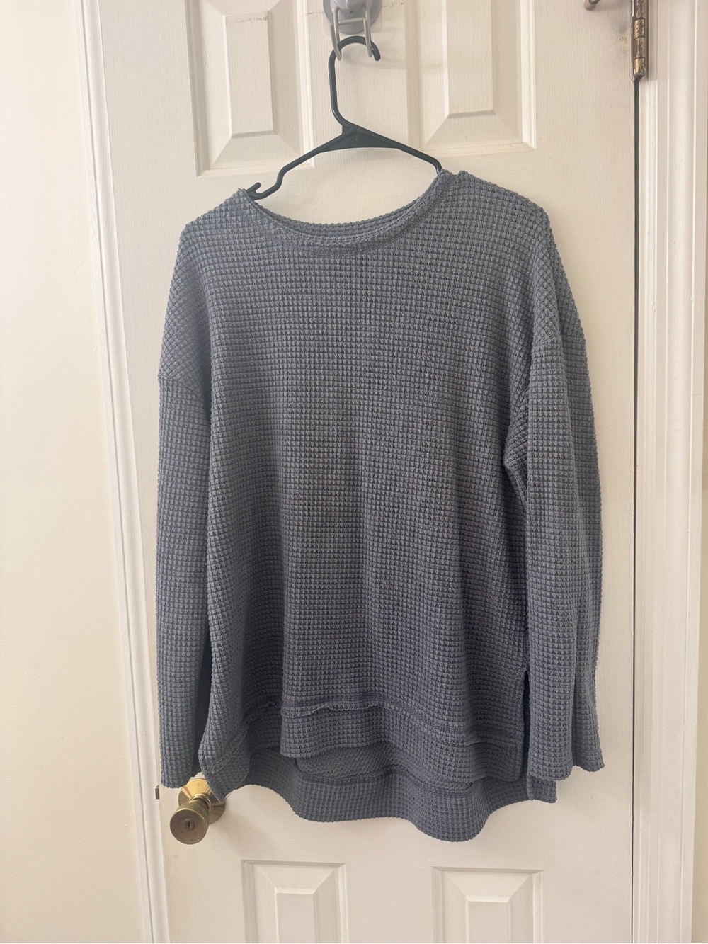 Women’s Gray Waffle Knit Sweater